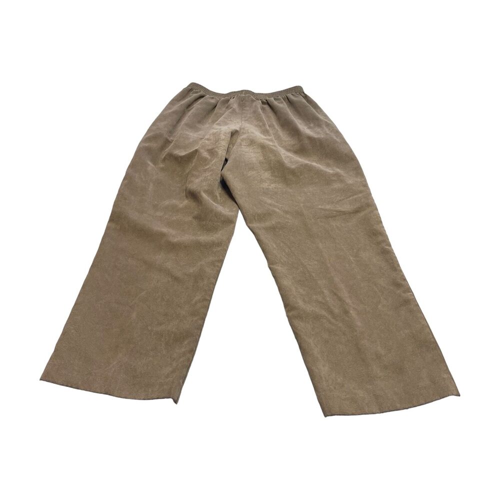 Alfred Dunner Wide Leg Pants Women 14 Brown 100% Polyester Elastic Waist Pull On - Picture 2 of 7